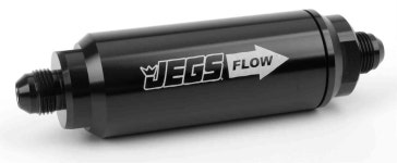 JEGS 150005: Black In-Line Fuel Filter -08AN - JEGS High Performance