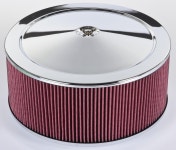 JEGS 500007: Air Cleaner with Smooth Top 14 in. x 6 in. [Chrome-Plated] - JEGS High Performance