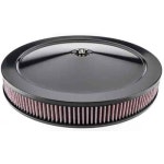 JEGS 500050: Air Cleaner with Smooth Top 14 in. x 2 in. [Black Powder-Coat] - JEGS High Performance