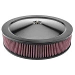 JEGS 500054: Air Cleaner with Smooth Top 14 in. x 3 in. [Black Powder-Coat] - JEGS High Performance