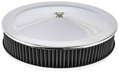 JEGS 500070: Air Cleaner Assembly | Smooth Top | Chrome-Plated... PCV/Breather Vent Fitting - JEGS High Performance JEGS 500070... 
