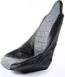 JEGS 702006: Pro High Back Custom Seat Cover Grey with Faux Carbon Fiber Trim | JEGS