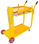 JEGS 81639: 3-shelf welding cart | 36 1/2 in. L x 17 3/8 in. W x 30 1/2 in. H | Yellow Powder Coated Steel - JEGS High... 