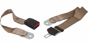 Retrobelt 278-TAN-21: Tan 2-Point European-style Lap Belt | JEGS Retro Belt 278-TAN-21: 2-Point Push-Button Lap Belt w/Hardware... 