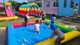 학교소식 > 유치원/초등학교 > 우도초병설유치원, 유치원이 워터파크로 변했어요! | 제주교육소식