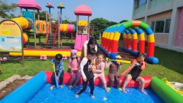 학교소식 > 유치원/초등학교 > 우도초병설유치원, 유치원이 워터파크로 변했어요! | 제주교육소식