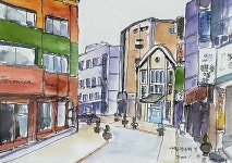 수원 산루리(향교로) 풍경, 스케치로 만난다 [우리문화신문] 수원 산루리(향교로) 풍경, 스케치로 만난다