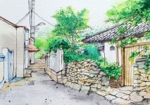 수원 산루리(향교로) 풍경, 스케치로 만난다 [우리문화신문] 수원 산루리(향교로) 풍경, 스케치로 만난다