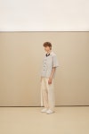 러드 - (LLUD x STU) Open Collar Seersucker Shirt Navy
