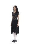 러드 - UNBALANCED LACE MIDI SKIRT [BLACK]