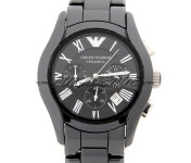 알마니 세라믹 블랙 크로노 시계