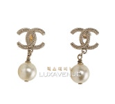 샤넬 길로쉐 골드 CC 로고 귀걸이 진주 달랑이