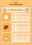주황 아기자기한 애견 미용 요금표 포스터 - 망고보드 템플릿 주황 아기자기한 애견 미용 요금표 포스터