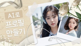 베이지와 흰색의 감성적인 AI 프로필 만들기 유튜브썸네일 - 망고보드 템플릿 베이지와 흰색의 감성적인 AI 프로필 만들기 유튜브썸네일