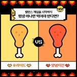 노랑과 빨강의 귀여운 치킨 밸런스 게임 모션템플릿 : 망고보드 템플릿