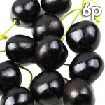 대표 플라워 종합쇼핑몰 [더리얼스 엠데코] 이음새없는 왕 체리 모형 블랙 3.2cm 2알 6세트 인조 채리 과일모형 가짜 과일 모조 열매 장식