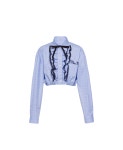  Embroidered zephyr check shirt | Miu Miu MK1530_1YJE_F0013 Embroidered zephyr check shirt