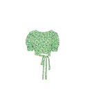 Printed marocain top Green | Miu Miu Printed marocain top