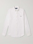 POLO RALPH LAUREN Slim-Fit Button-Down Collar Logo-Embroidered Linen Shirt | MR PORTER