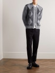 MR P. Suede-Trimmed Wool Zip-Up Cardigan for Men | MR PORTER