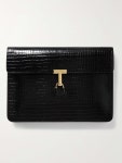 TOM FORD Glossed Croc-Effect Leather Document Holder | MR PORTER