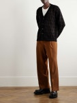 VALENTINO GARAVANI Logo-Jacquard Virgin Wool Cardigan for Men | MR PORTER