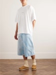 ERL Slim-Fit Appliquéd Printed Cotton and Linen-Blend Jersey T-Shirt for Men | MR PORTER