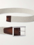 BERLUTI 3.5cm Venezia Leather-Trimmed Woven Cord Belt for Men | MR PORTER