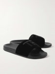 TOM FORD Harris Logo-Embroidered Velvet Slides for Men | MR PORTER