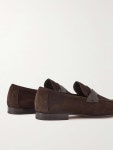 TOM FORD Sean Textured Leather-Trimmed Suede Loafers for Men | MR PORTER