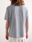 THOM BROWNE Logo-Appliquéd Striped Cotton-Blend Terry Shirt for Men | MR PORTER