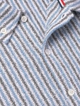 THOM BROWNE Logo-Appliquéd Striped Cotton-Blend Terry Shirt for Men | MR PORTER