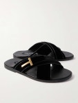 Black Embellished Velvet Sandals | TOM FORD | MR PORTER