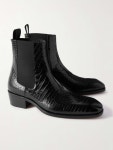 TOM FORD Bailey Croc-Effect Patent-Leather Chelsea Boots for Men | MR PORTER