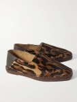 TOM FORD Barnes Collapsible-Heel Leather-Trimmed Ocelot-Print Calf Hair Espadrilles for Men | MR PORTER