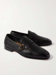 TOM FORD Sean Buckled Full-Grain Leather Penny Loafers for Men | MR PORTER