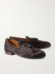 TOM FORD Leather-Trimmed Leopard-Print Pony Hair Tasselled Loafers for Men | MR PORTER