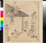 Roof Tiling from the Album of Genre Paintings by Kim Hong-do | Highlights::NATIONAL MUSEUM OF KOREA - Mobile 