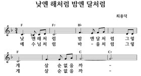 낮엔 해처럼 밤엔 달처럼 - 좋은 찬양, 좋은 악보 MUSICDAY 낮엔 해처럼 밤엔 달처럼