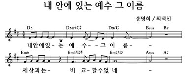 내 안에 있는 예수 그 이름 - 좋은 찬양, 좋은 악보 MUSICDAY 내 안에 있는 예수 그 이름