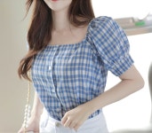 ♥당일배송♥상큼체크*blouse/a0596 - 러블리 로맨틱룩 피오나 피오나