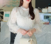 겹레이스벌룬 블라우스 a0002_1 - 러블리 로맨틱룩 피오나 피오나