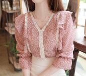플라워프릴리*blouse/a0640 - 러블리 로맨틱룩 피오나 피오나