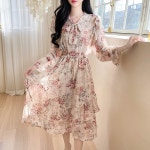 아리아플라워 리본 쉬폰 롱원피스 a1256 - 러블리 로맨틱룩 피오나 피오나