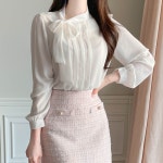 디어 리본 핀탁 블라우스 a1334 - 러블리 로맨틱룩 피오나 피오나