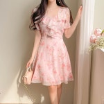 5월중순이후입고예정*로에 플라워 스퀘어넥 플레어 원피스 a2928 - 러블리 로맨틱룩 피오나 피오나
