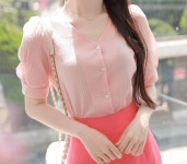 데일리브이넥*blouse/a0489 - 러블리 로맨틱룩 피오나 피오나
