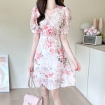 뮬라 플라워 랩 완소핏 원피스 a1519 - 러블리 로맨틱룩 피오나 피오나