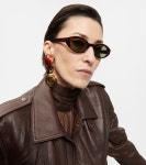 SL 567 oval sunglasses in brown - Saint Laurent | Mytheresa