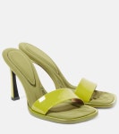 Mia 95 patent leather mules in green - The Attico | Mytheresa